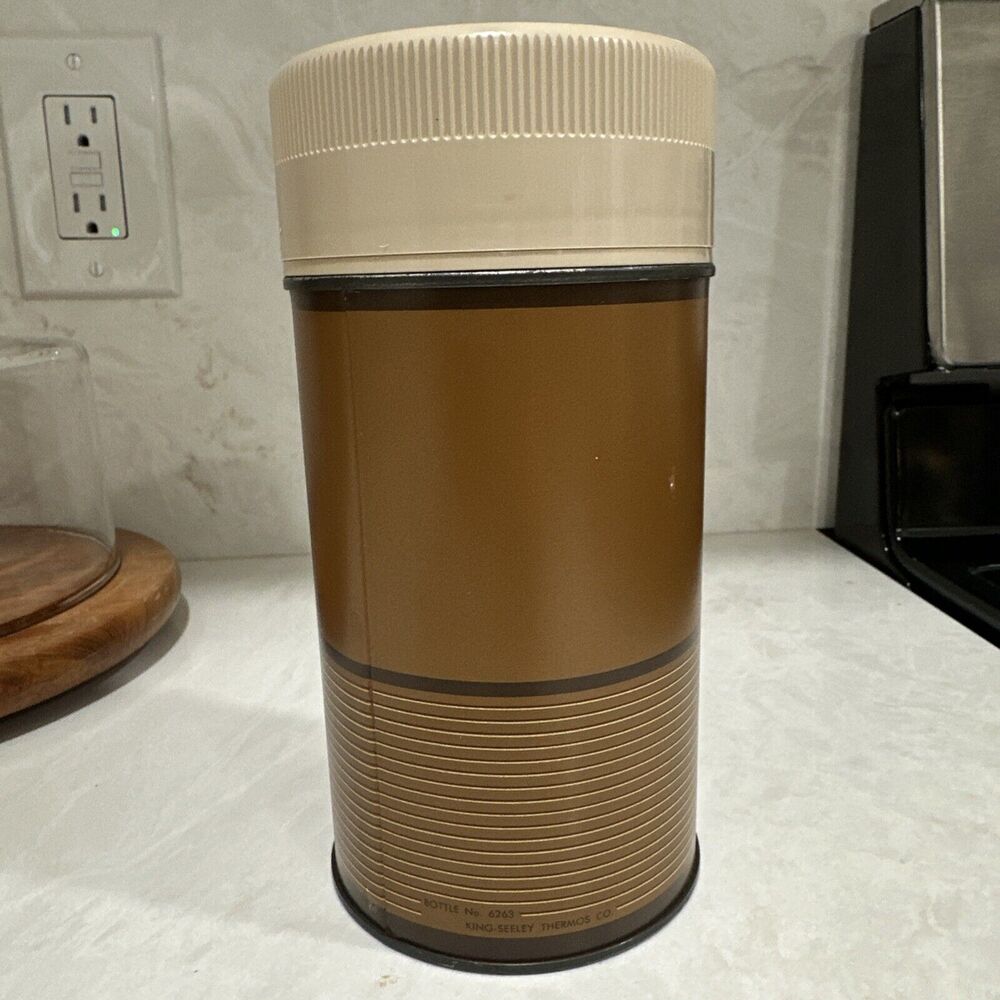 Vintage Thermos King Seely #6263 Wide Mouth Pint Size Stainless Steel Bottle 60s - Picture 4 of 6